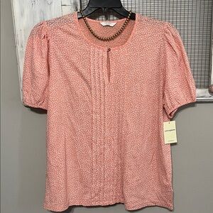 Lucky Brand Coral Patterned Blouse